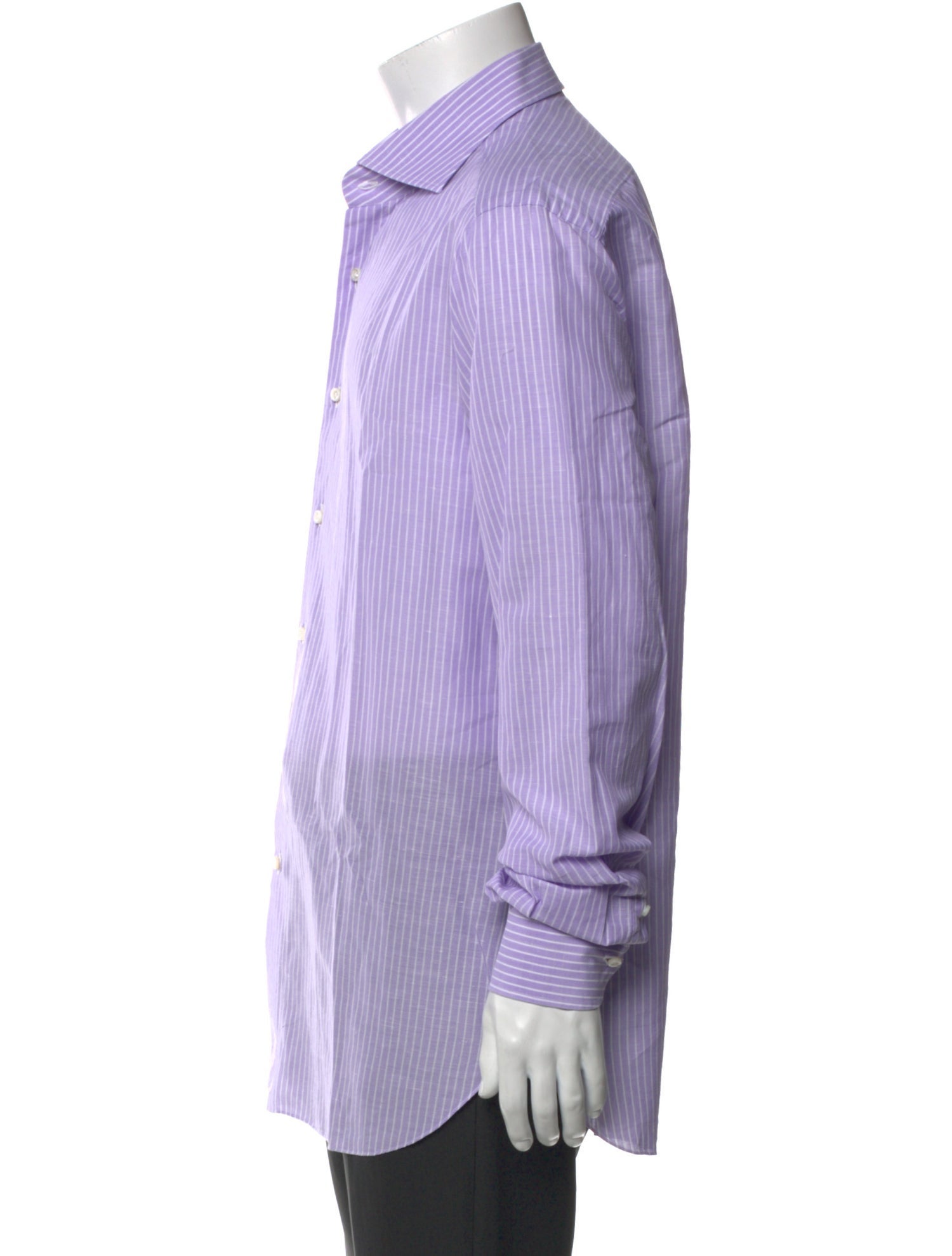 Isaia Striped Long Sleeve Dress Shirt