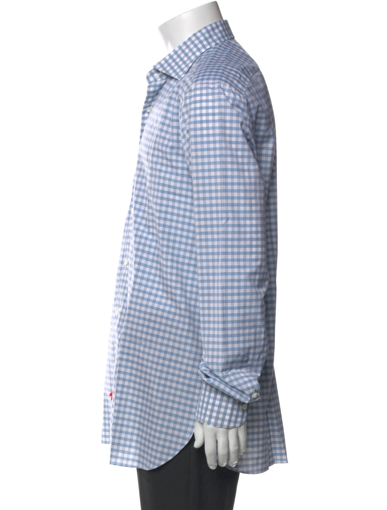 Isaia Plaid Print Long Sleeve Dress Shirt