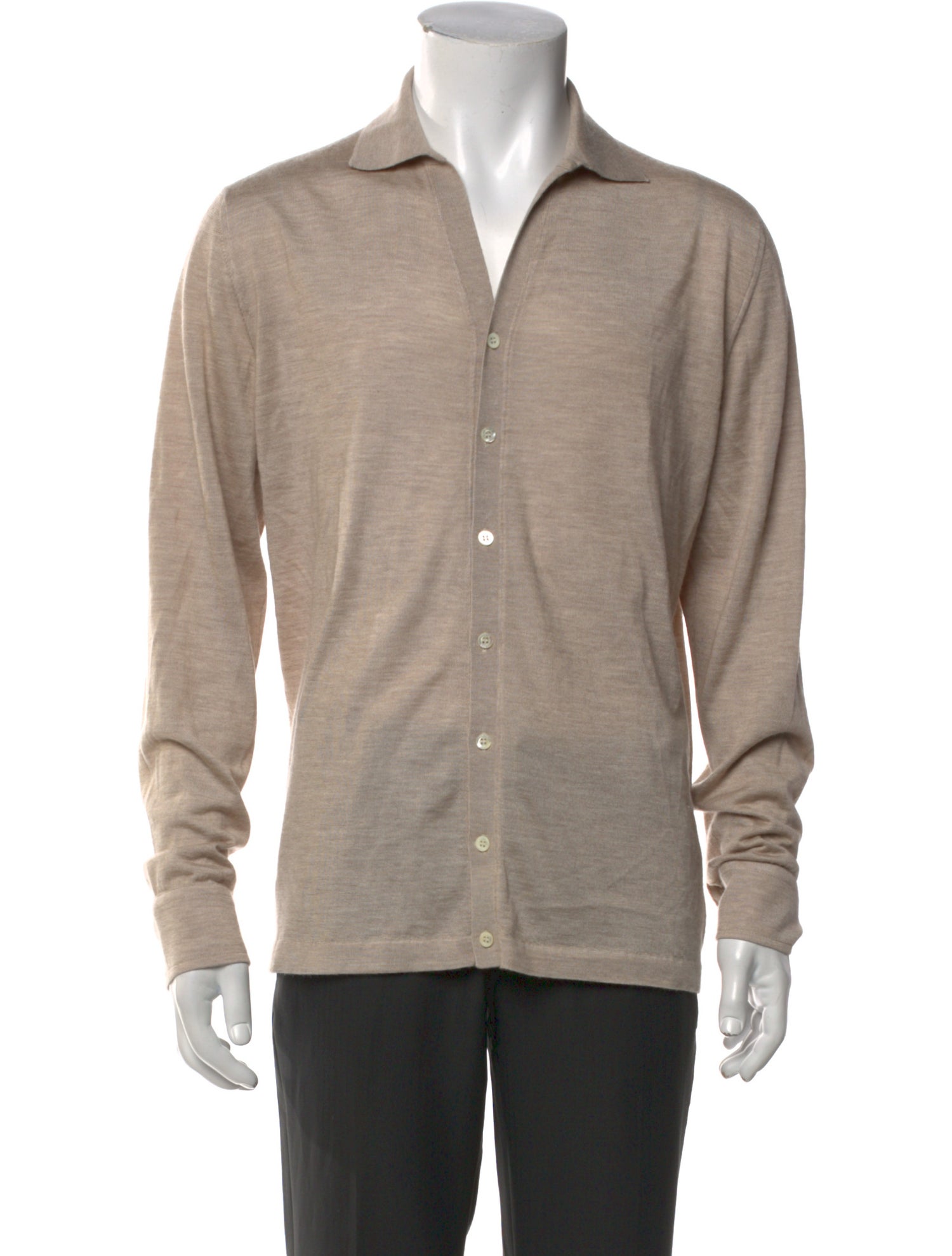 Isaia Cashmere Collar Cardigan