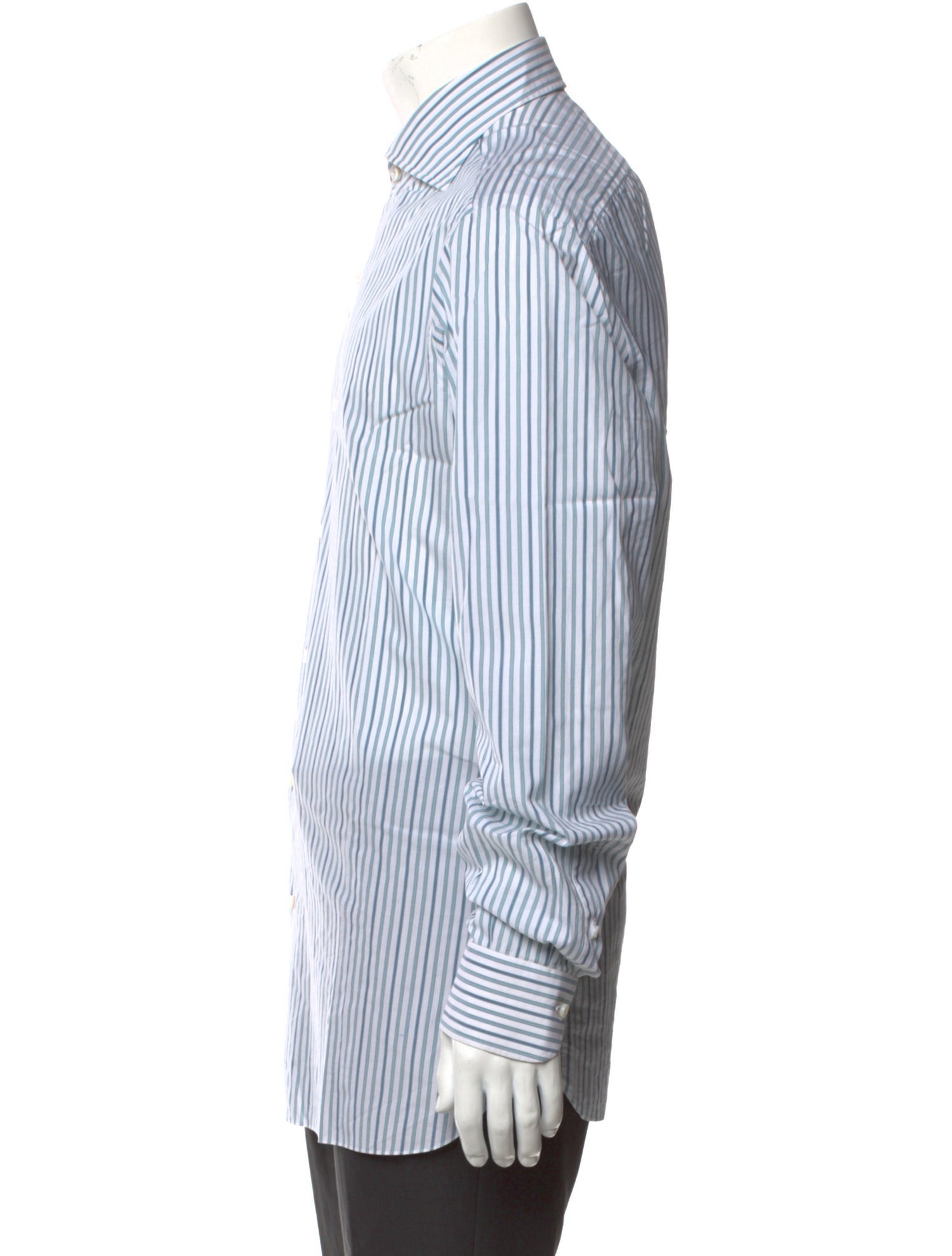 Isaia Striped Long Sleeve Dress Shirt