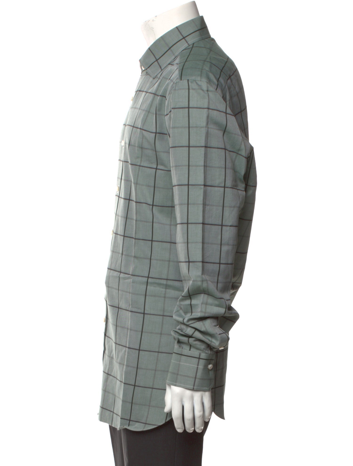 Isaia Plaid Print Long Sleeve Shirt