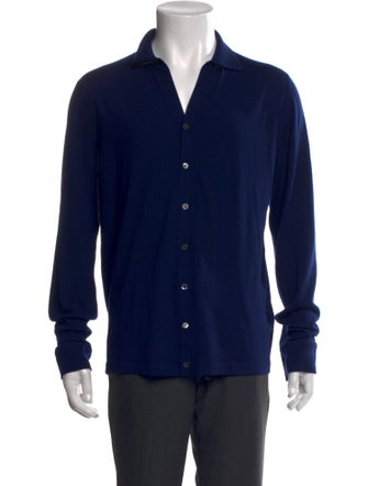 Isaia Wool Collar Cardigan