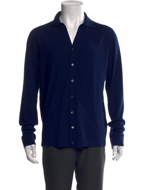 Isaia Wool Collar Cardigan