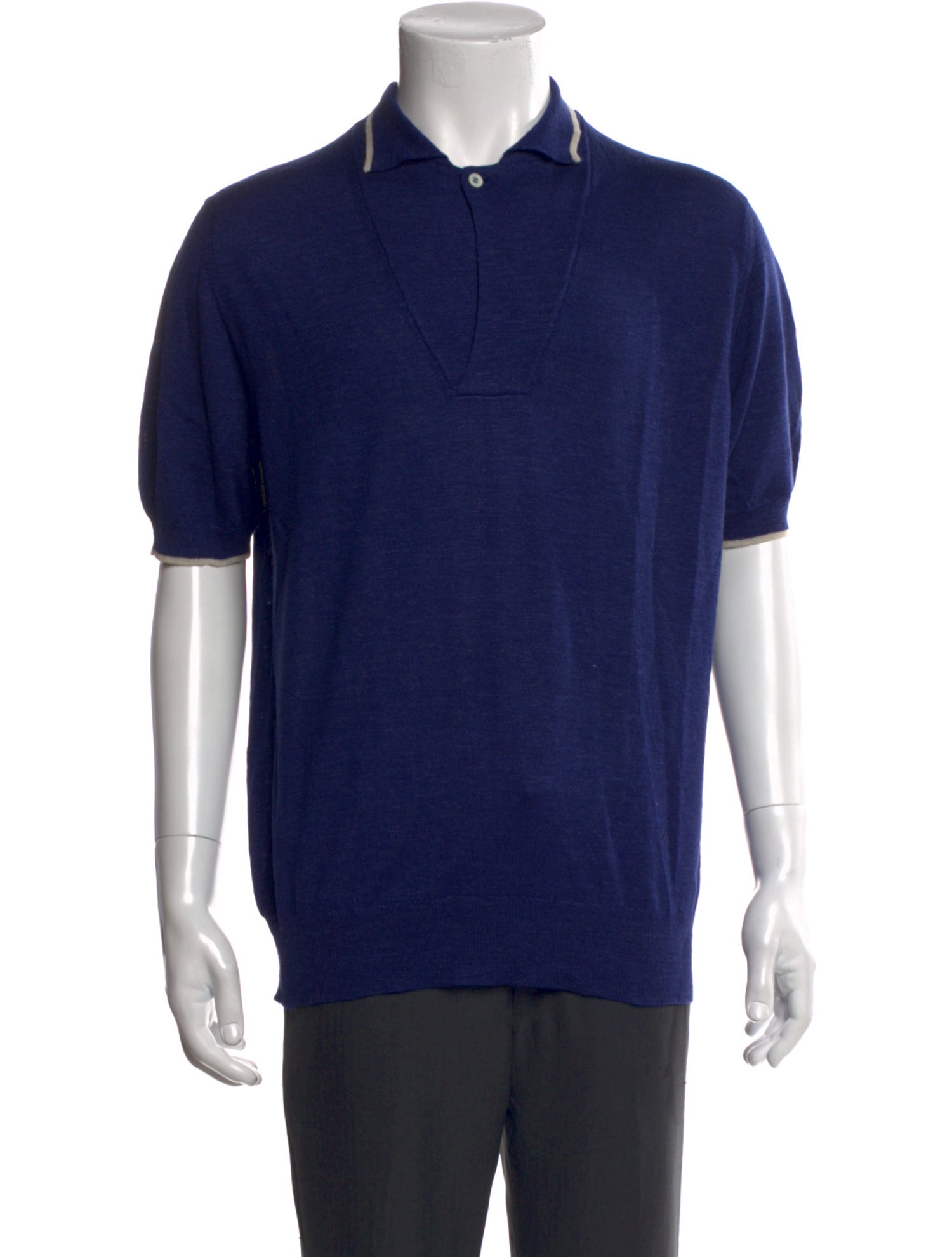 Isaia Wool Collar Polo Shirt