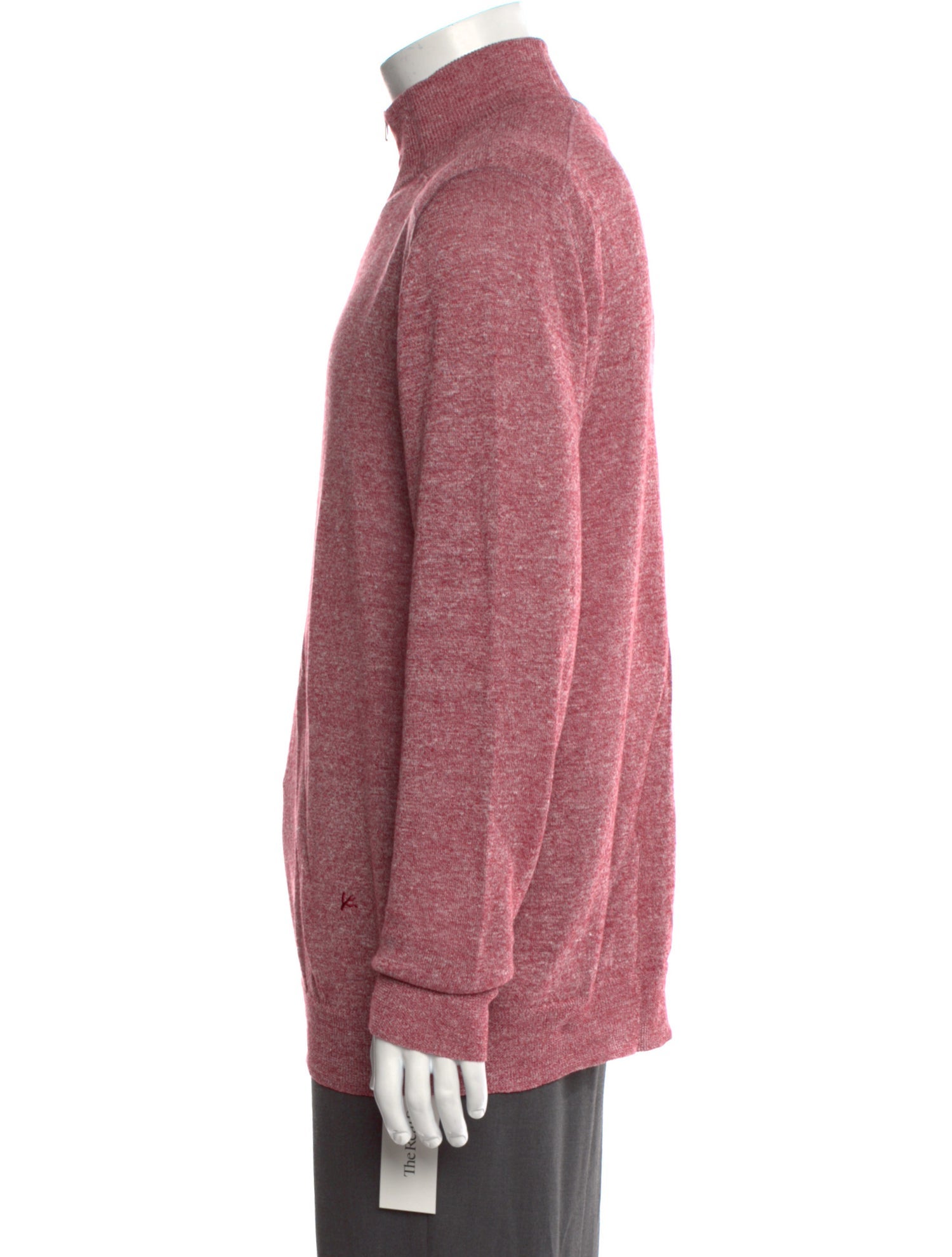 Isaia Linen Mock Neck Polo Sweater