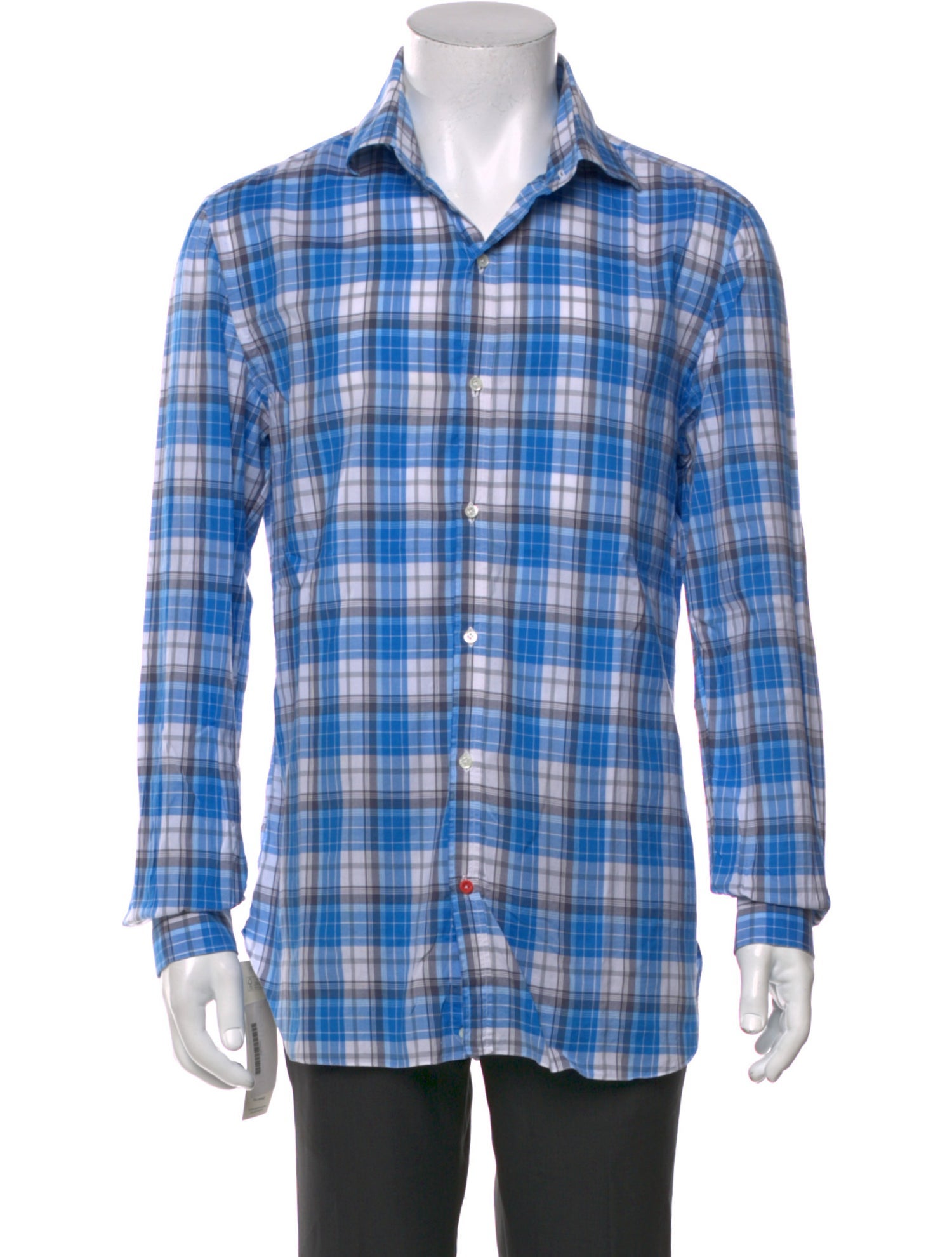 Isaia Plaid Print Long Sleeve Shirt