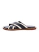 Isaia Leather Striped Slides
