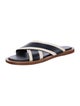 Isaia Leather Striped Slides