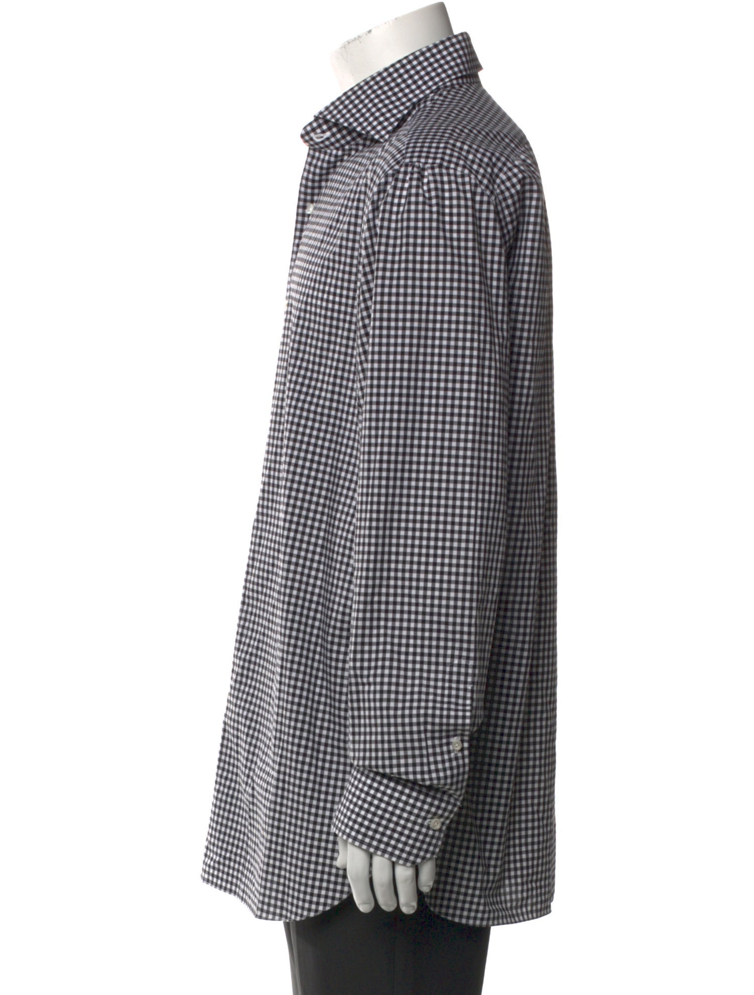 Isaia Plaid Print Long Sleeve Dress Shirt