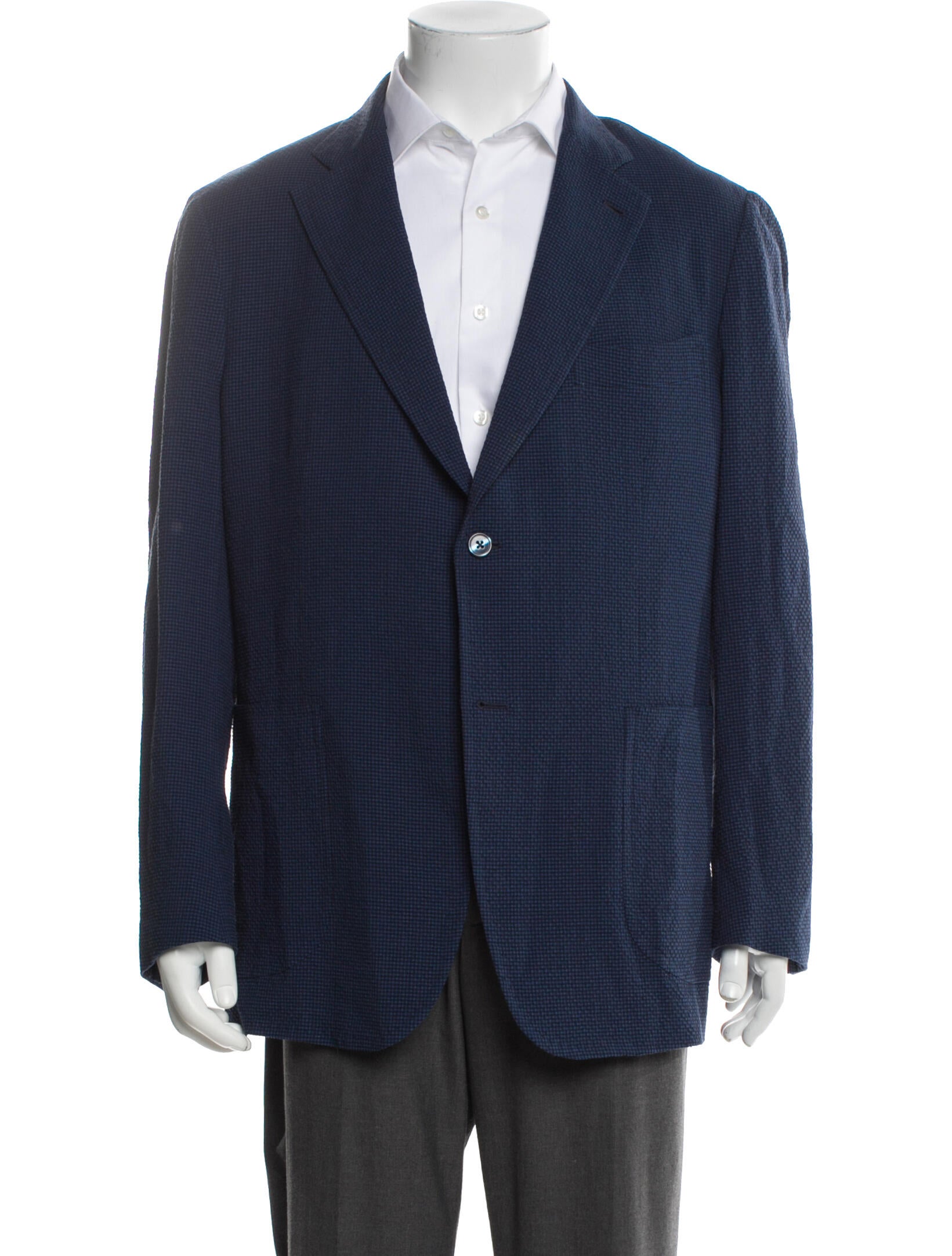 Isaia Plaid Print Blazer