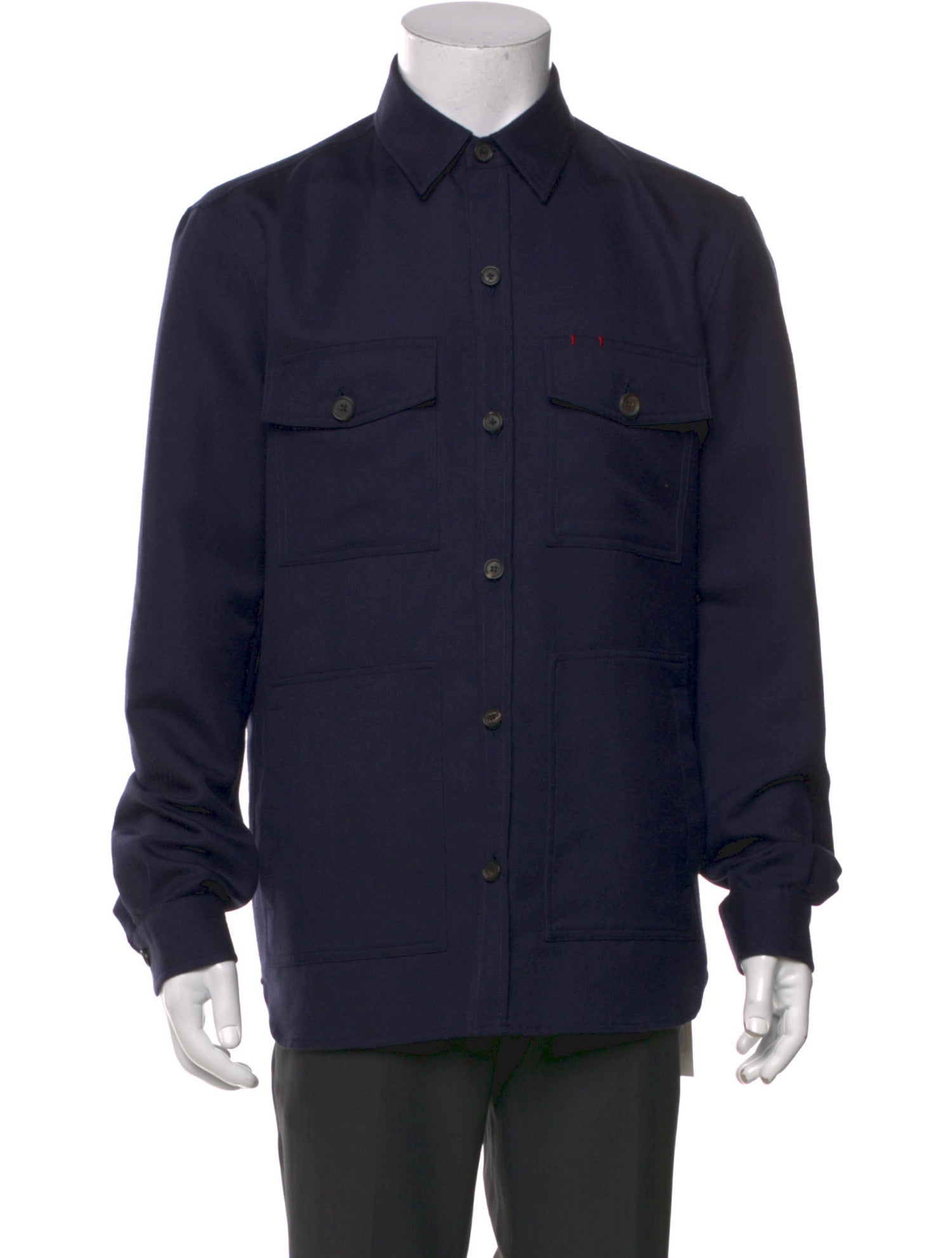 Isaia Wool Long Sleeve Shirt