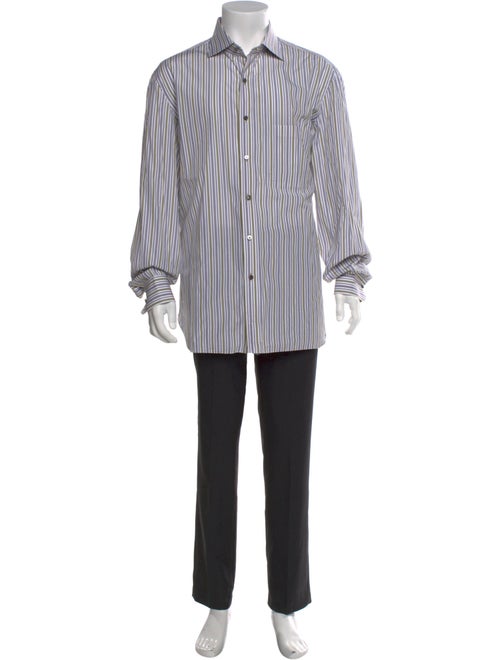 Isaia Striped Long Sleeve Dress Shirt