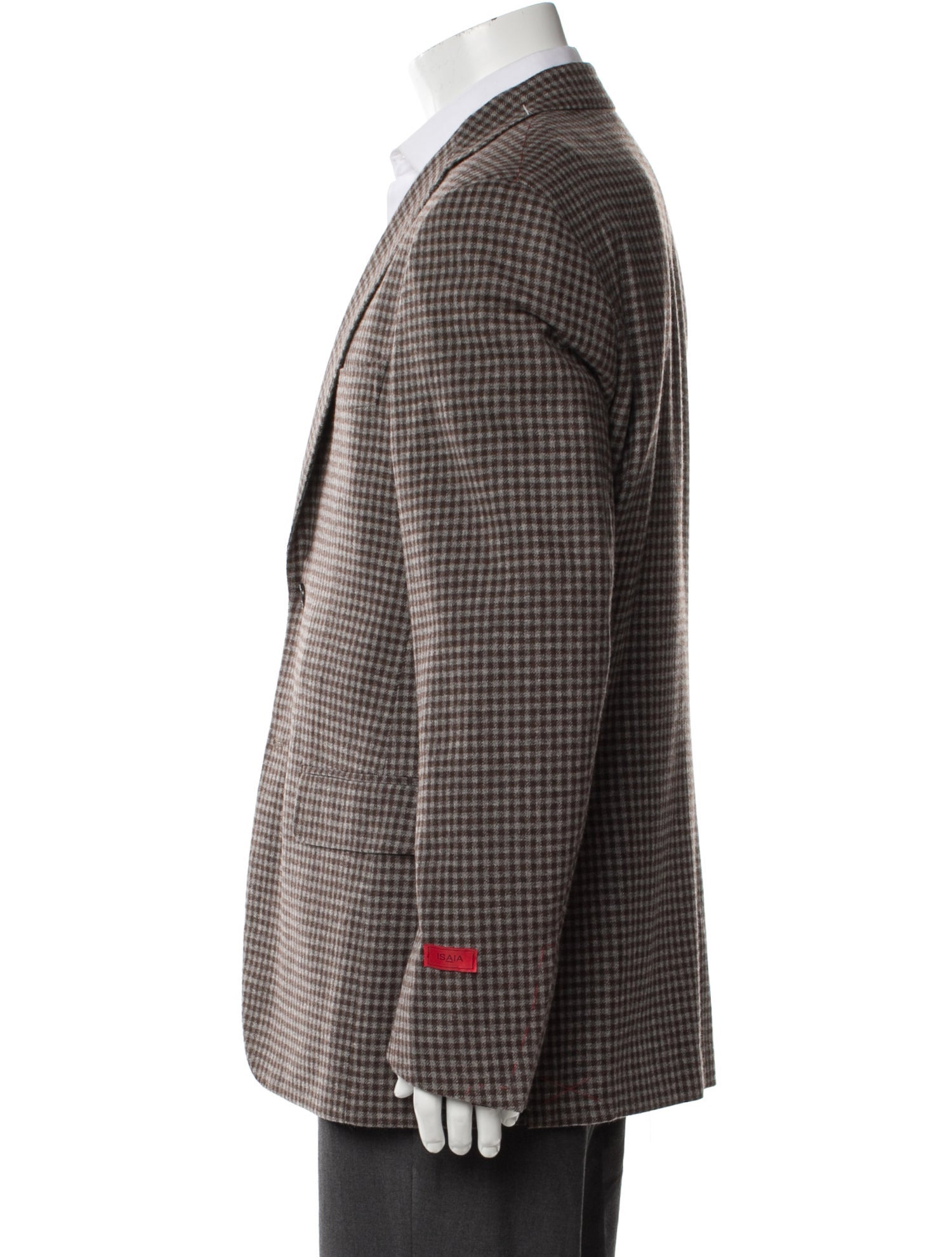 Isaia Wool Plaid Print Blazer w/ Tags