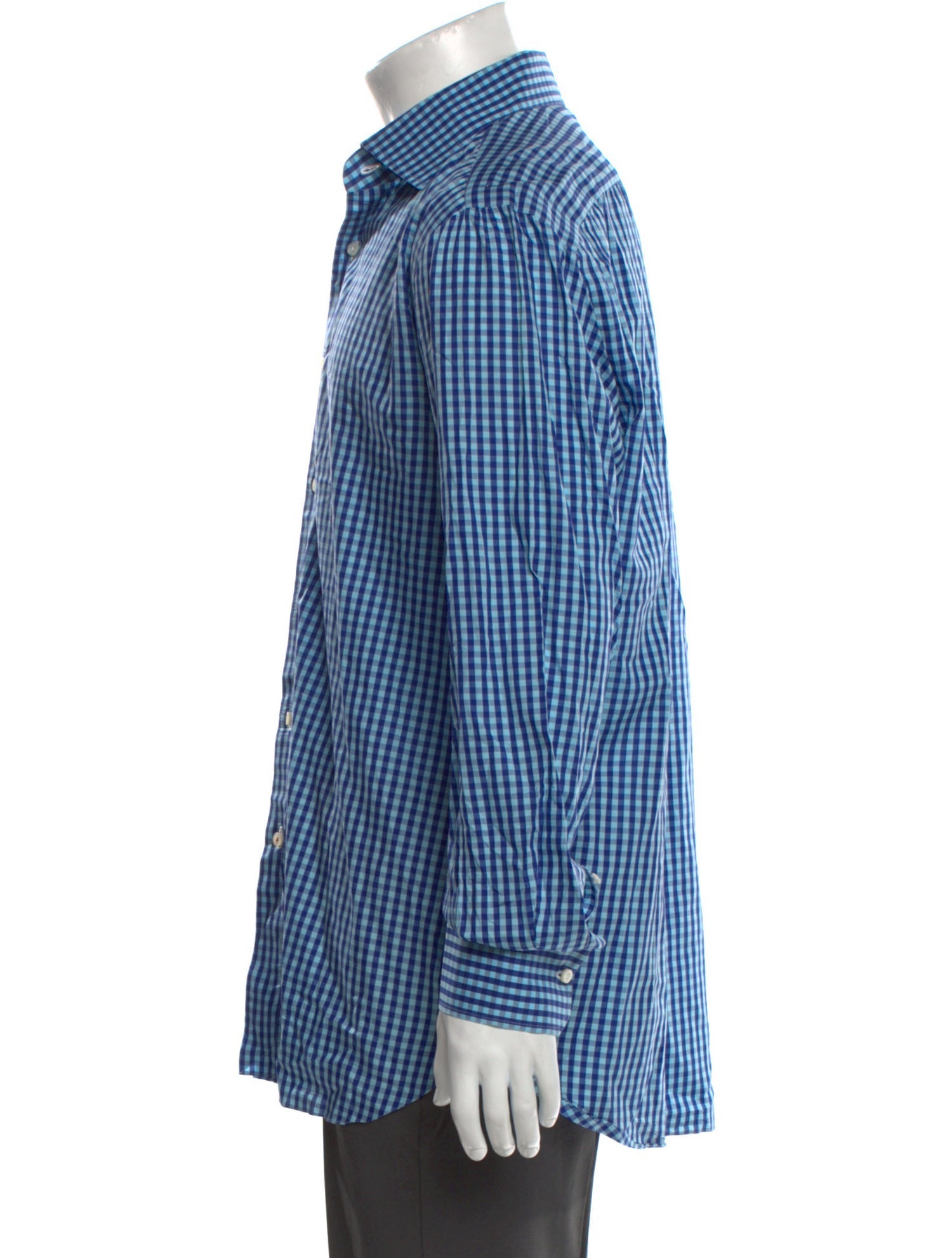 Isaia Plaid Print Long Sleeve Dress Shirt