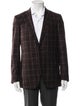 Isaia Wool Plaid Print Blazer