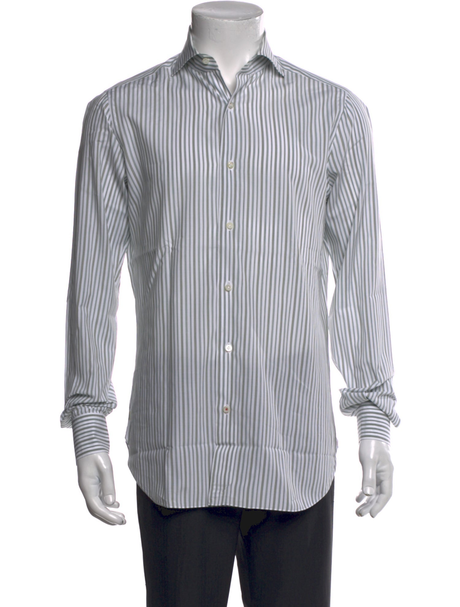 Isaia Striped Long Sleeve Dress Shirt