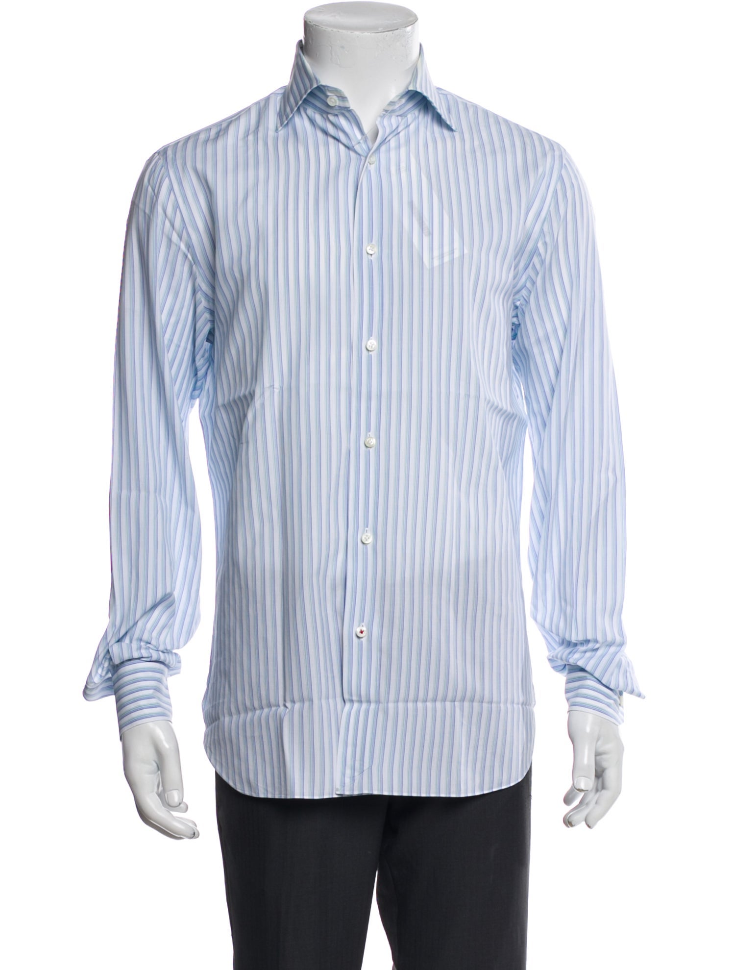 Isaia Striped Long Sleeve Dress Shirt