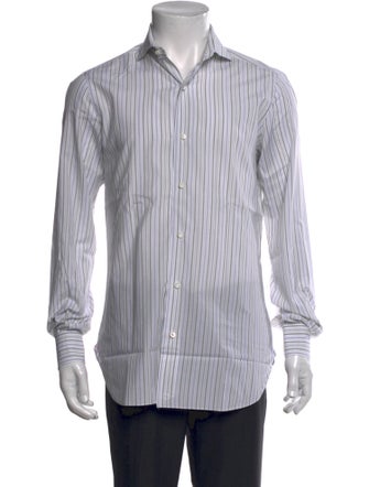 Isaia Striped Long Sleeve Dress Shirt