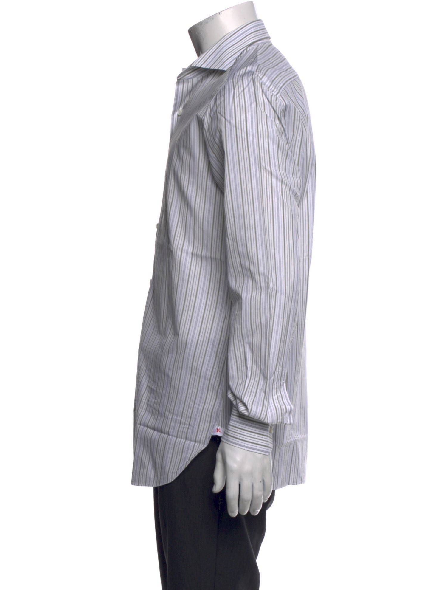 Isaia Striped Long Sleeve Dress Shirt