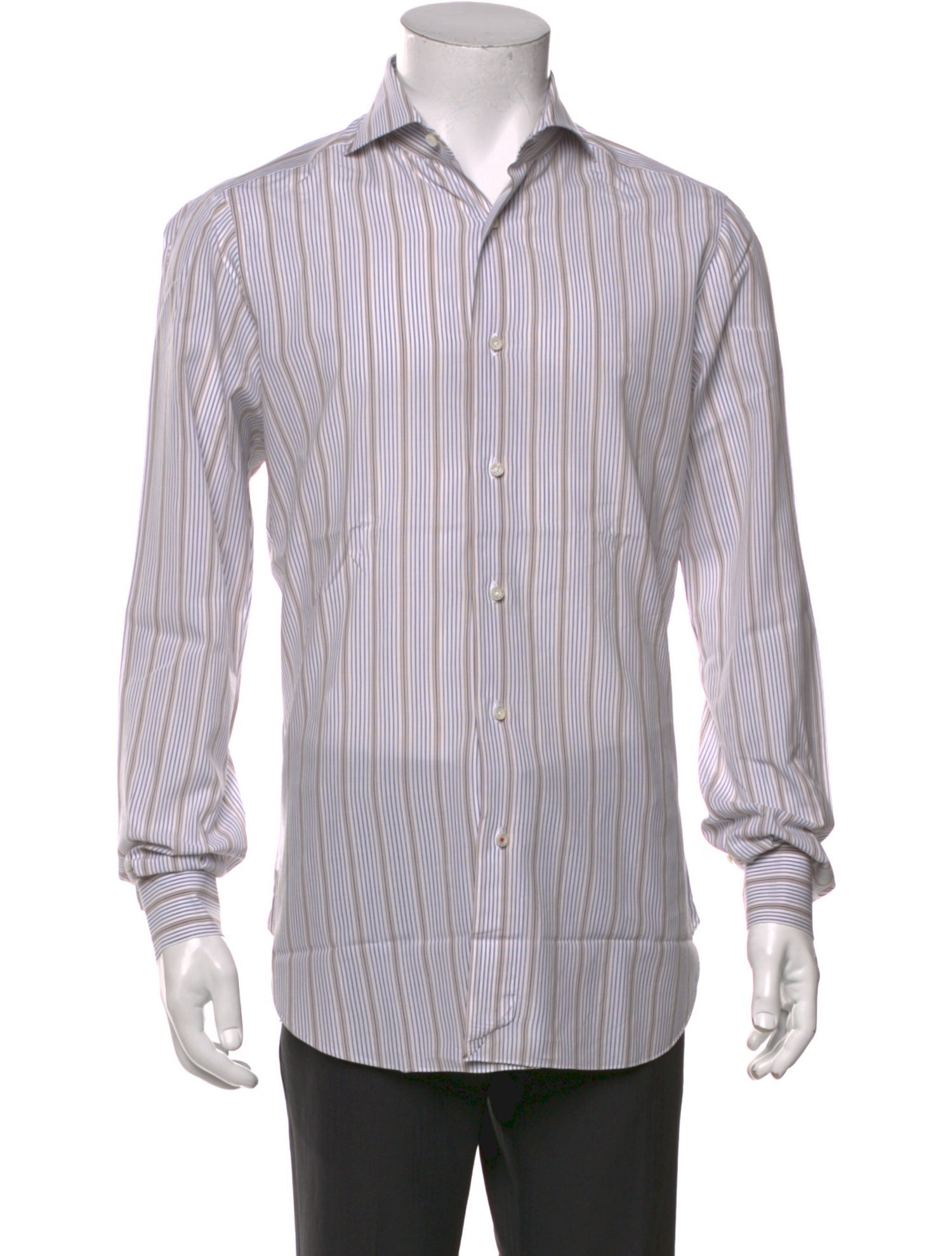 Isaia Striped Long Sleeve Dress Shirt