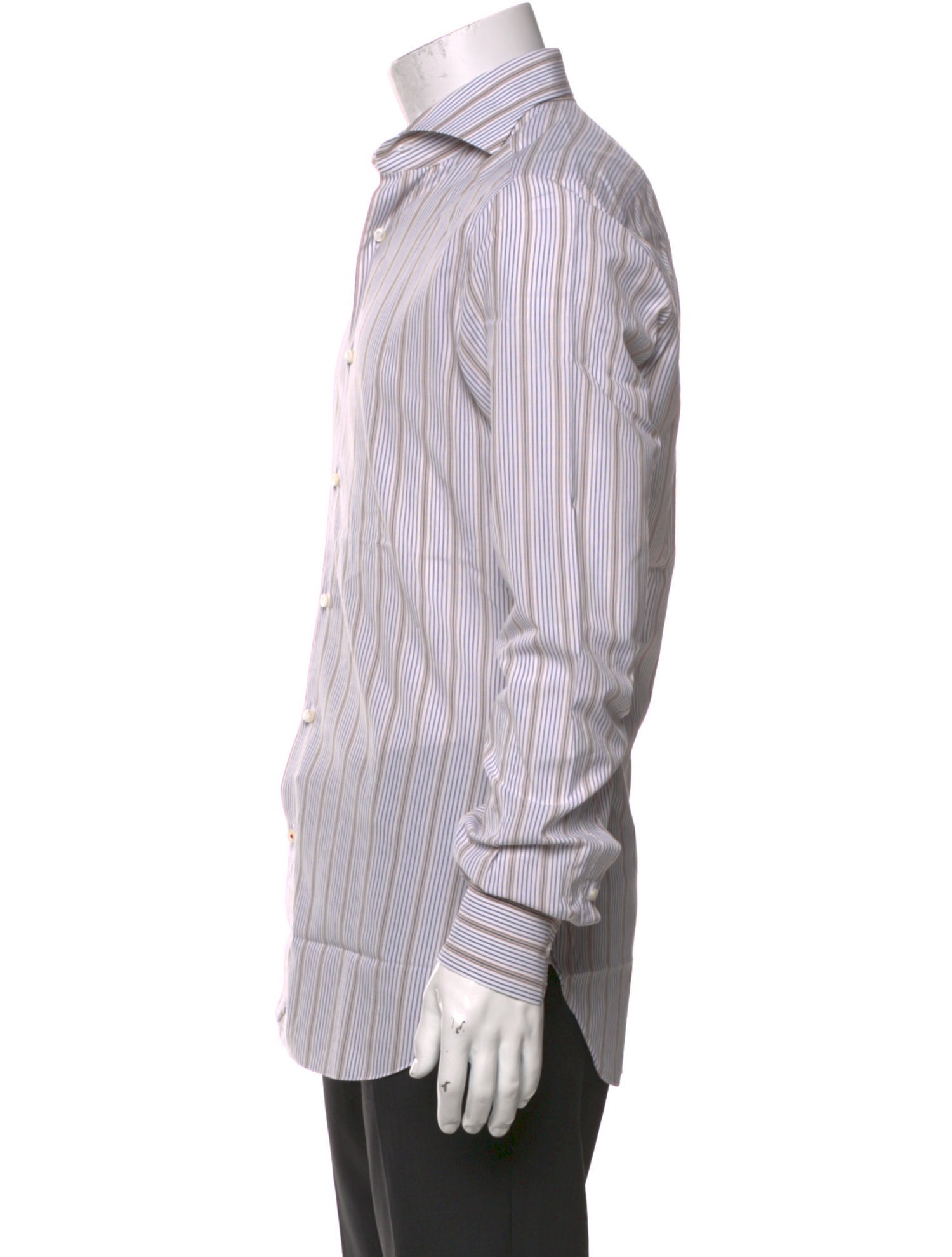 Isaia Striped Long Sleeve Dress Shirt