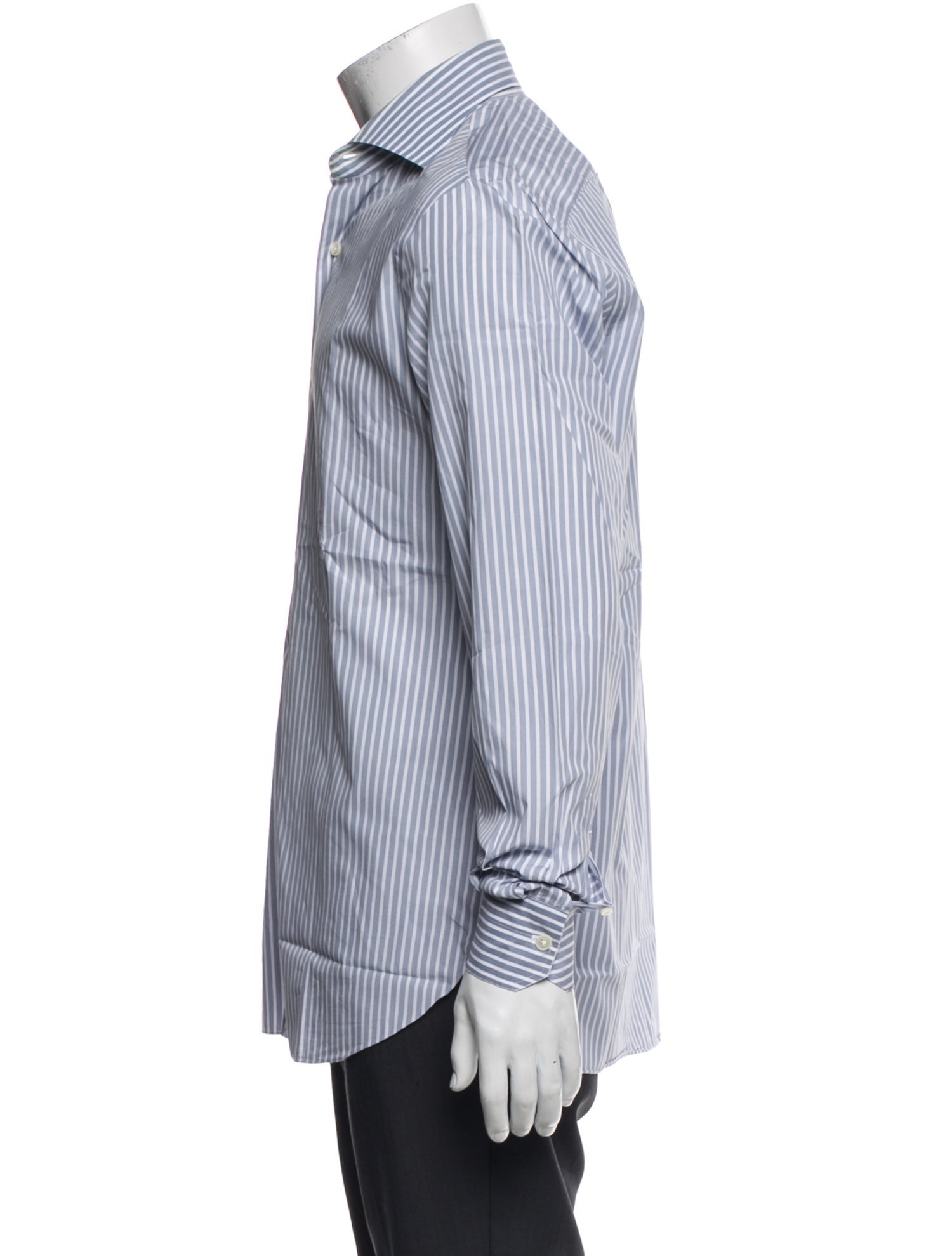 Isaia Striped Long Sleeve Dress Shirt
