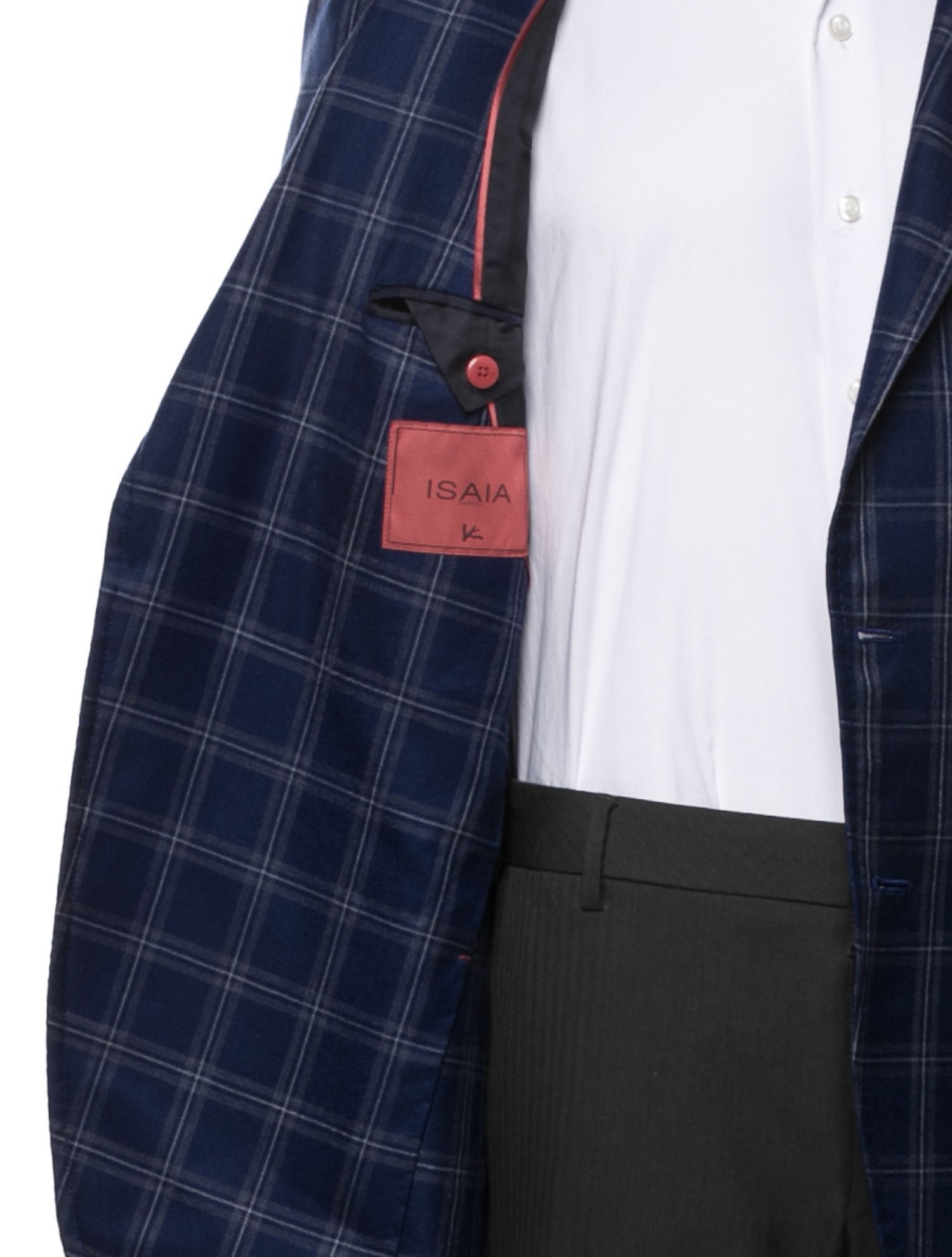 Isaia Cashmere Plaid Print Blazer