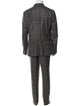 Isaia Wool Plaid Print Two-Piece Suit