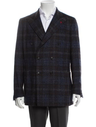 Isaia Plaid Print Sport Coat