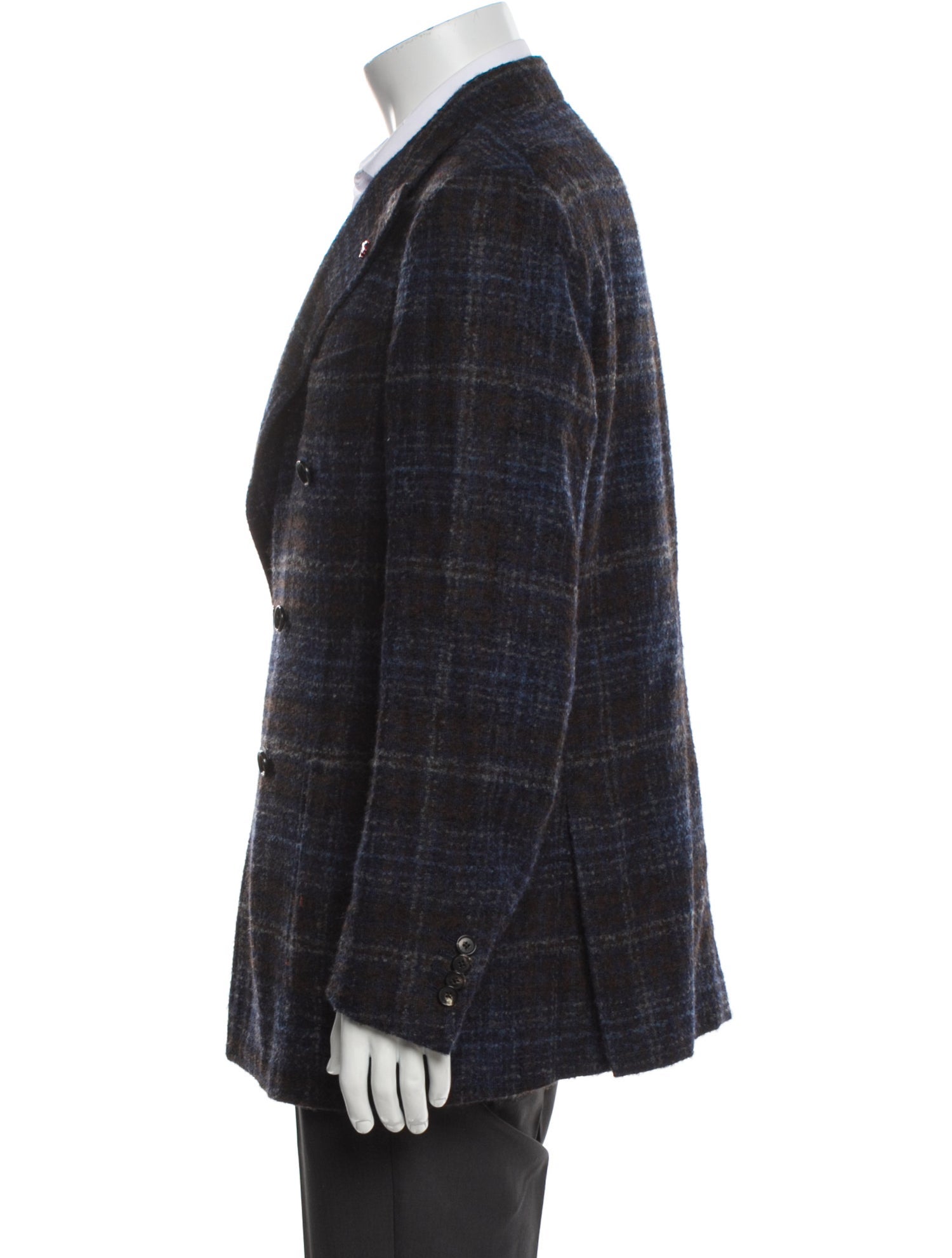 Isaia Plaid Print Sport Coat