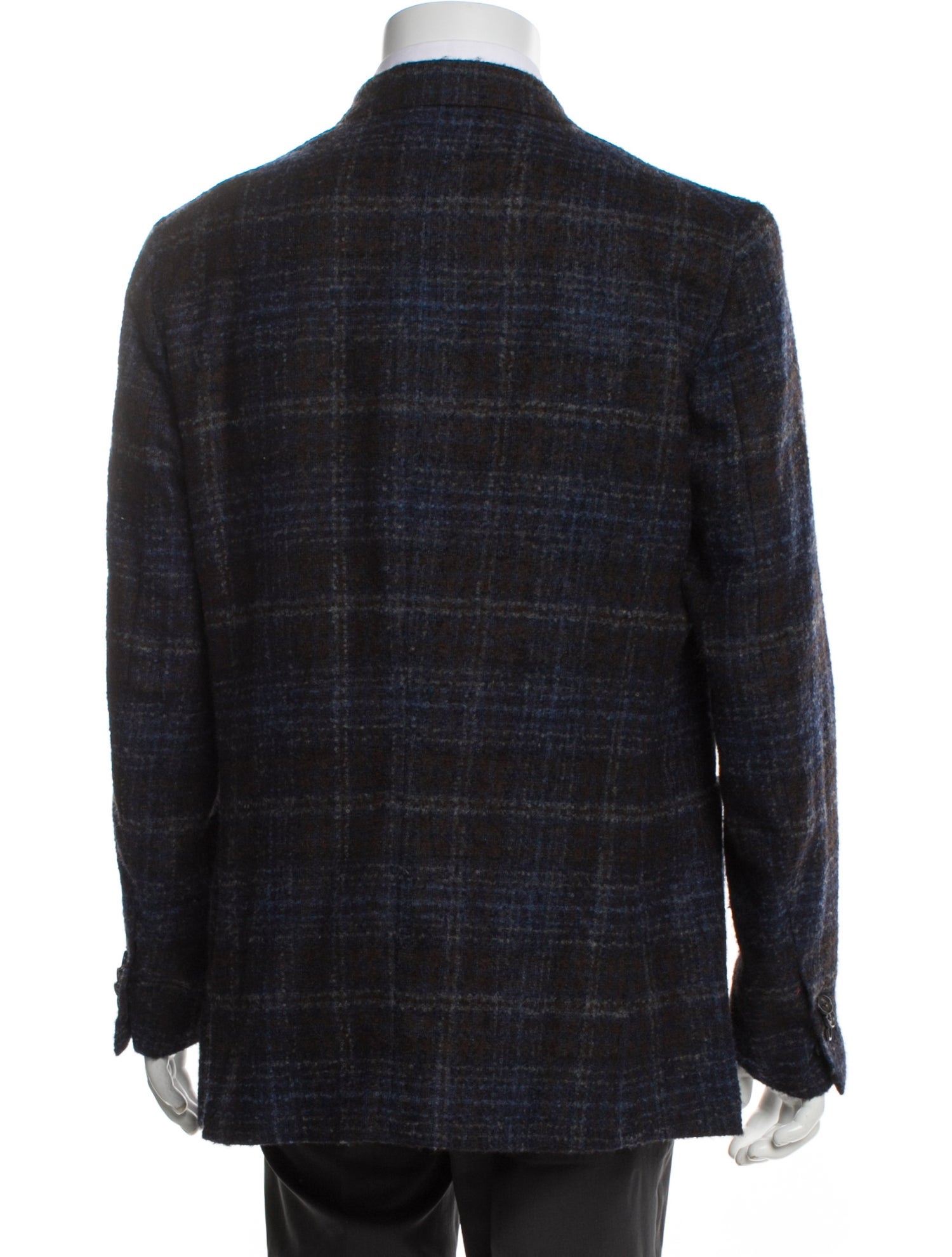 Isaia Plaid Print Sport Coat