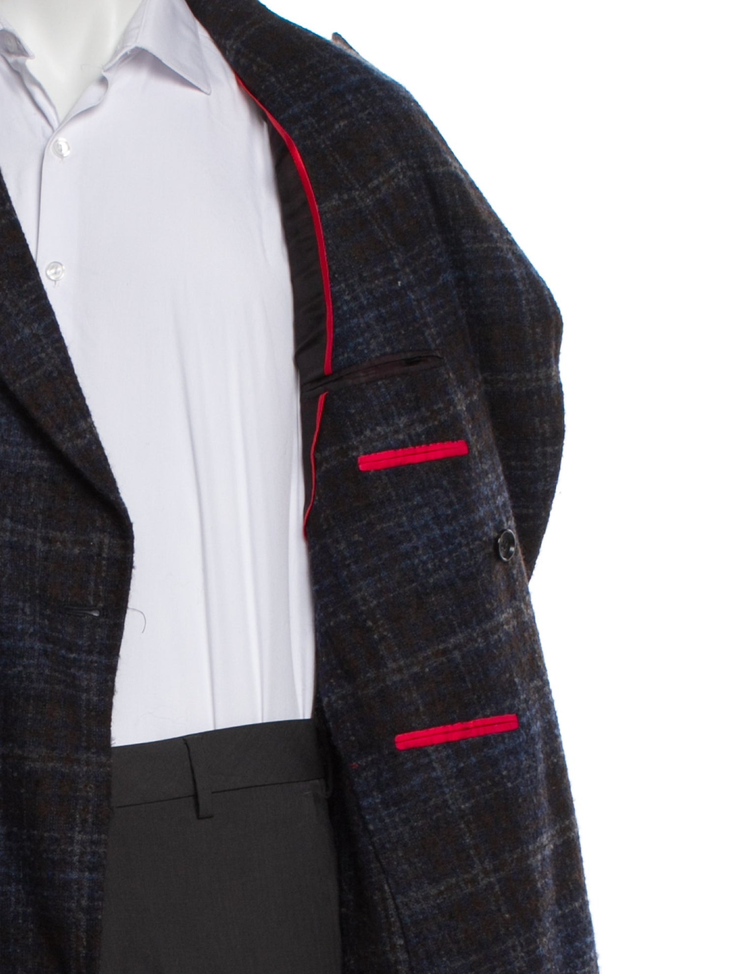 Isaia Plaid Print Sport Coat