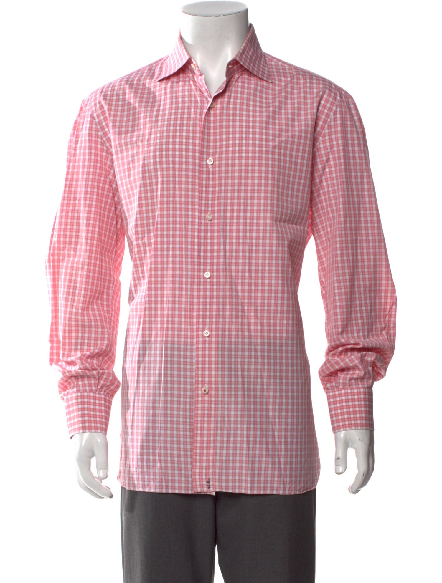 Isaia Plaid Print Long Sleeve Shirt