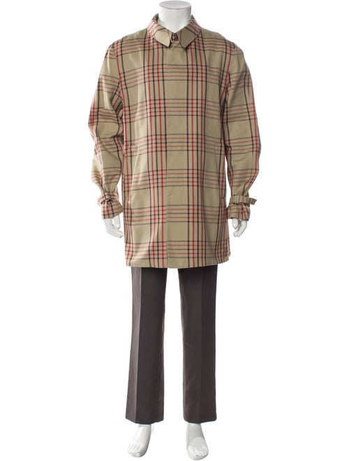 Isaia Plaid Print Overcoat