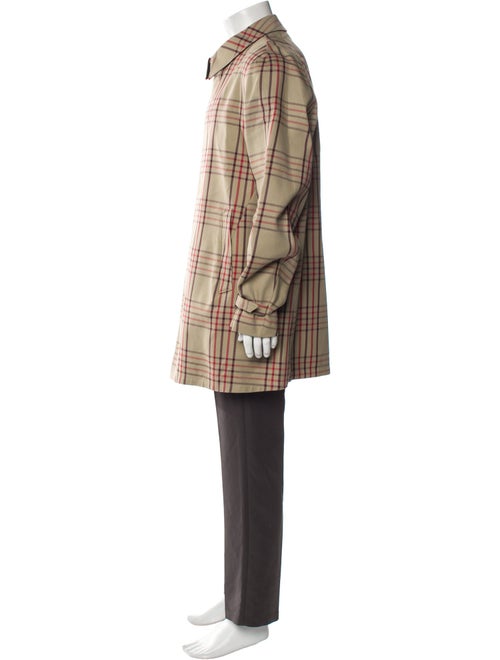 Isaia Plaid Print Overcoat