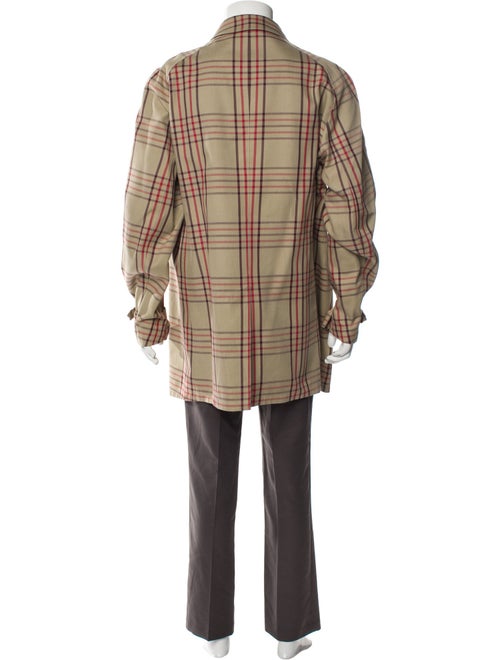 Isaia Plaid Print Overcoat