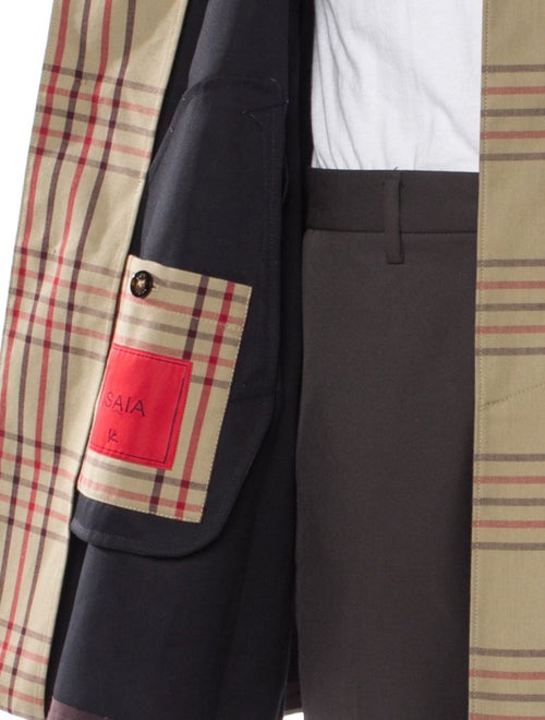 Isaia Plaid Print Overcoat