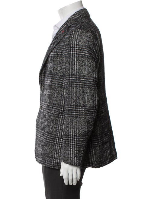 Isaia Cashmere Plaid Print Blazer