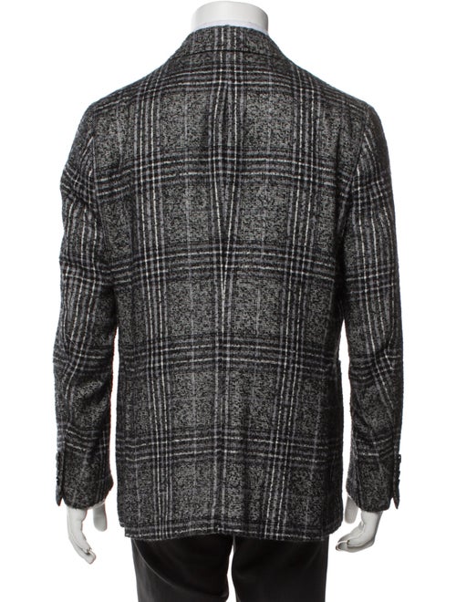 Isaia Cashmere Plaid Print Blazer