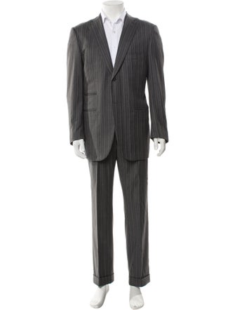 Isaia Wool Striped Two-Piece Suit