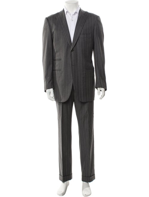 Isaia Wool Striped Two-Piece Suit