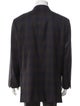 Isaia Wool Plaid Print Blazer