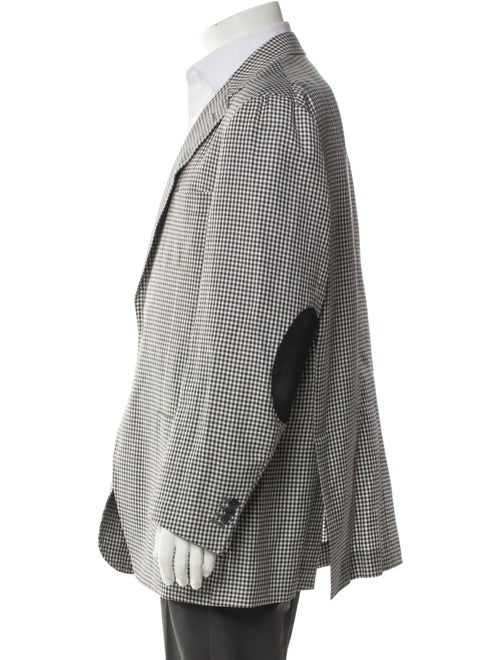 Isaia Wool Plaid Print Blazer