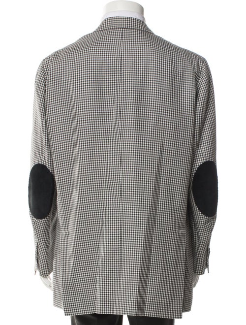 Isaia Wool Plaid Print Blazer