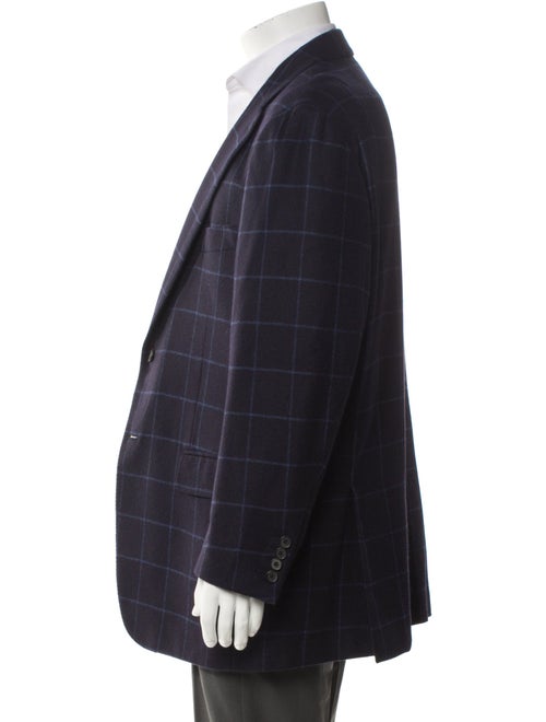 Isaia Cashmere Plaid Print Blazer
