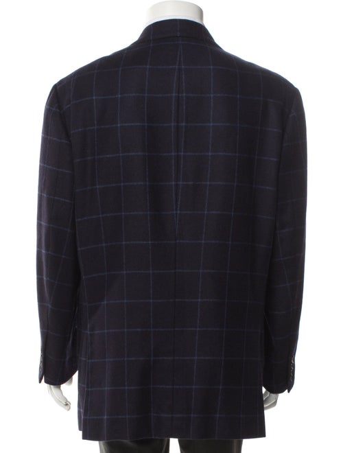 Isaia Cashmere Plaid Print Blazer