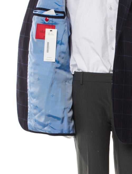 Isaia Cashmere Plaid Print Blazer