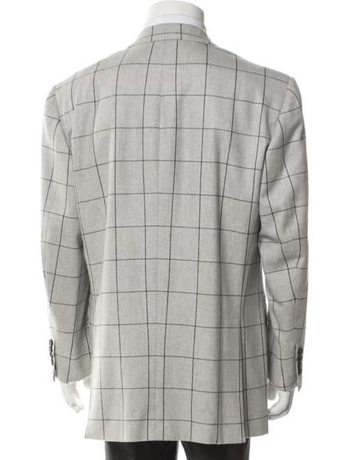 Isaia Wool Plaid Print Blazer
