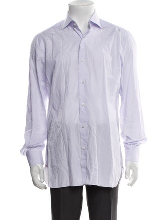 Isaia Printed Long Sleeve Dress Shirt