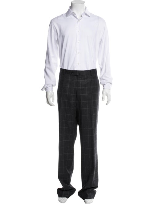 Isaia Wool Plaid Print Two-Piece Suit